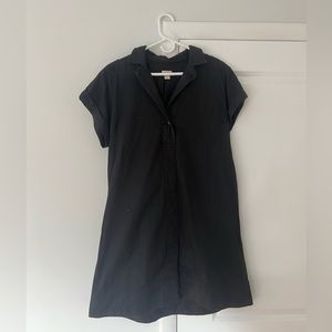 J. Crew Black Cotton Shirt Dress